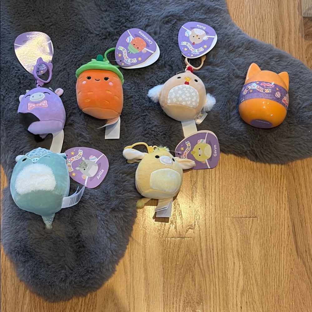 Squishmallows Easter Clips Alexie, Caroleena, Rutie, Arilla, Gavyn 1 Mystery - Picture 1 of 7